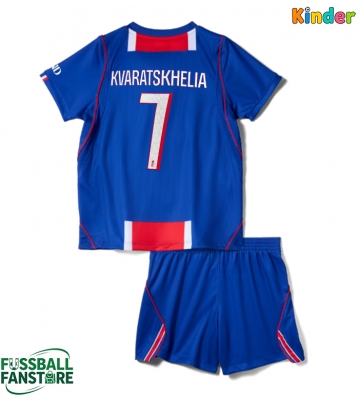 Paris Saint-Germain Khvicha Kvaratskhelia #7 Replik Heimtrikot Kinder 2026-27 Kurzarm (+ Kurze Hosen)